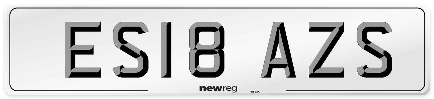 ES18 AZS Number Plate from New Reg